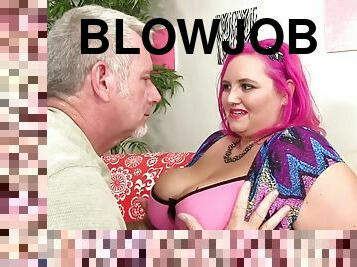 Pink Haired BBW Sara Star Takes a Big Cock