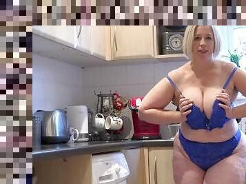 Aunt Judy's XXX - Your BBW Stepmom Star Sucks Your Cock in the Kitchen (POV Experience)