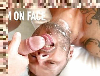 Cum on Face Gay Facial Compilation