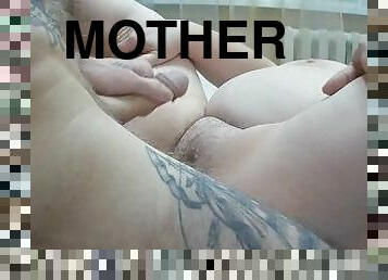 jerking off my dick on my mother-in-law's big hairy pussy