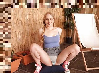 skønheder, upskirt, blond, britisk, g-streng