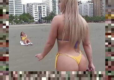 lesbiana, madurita-caliente, juguete, latino, brasil, rubia, bikini, tatuaje