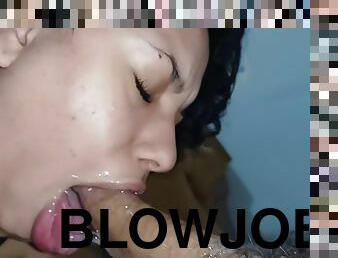 Close Up Of Extremely Wet Blowjob, Bitch Greedy For Cock