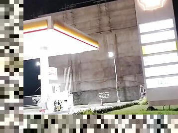 Horny Filipina Fucks at the (Shell)Gasoline Station and eats CUM