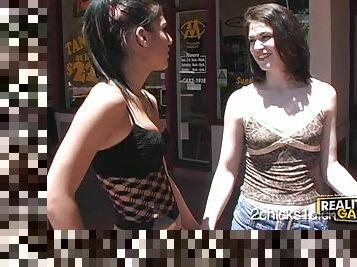 Pale babe works her mouth hard to support her friend