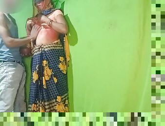 Special Desi village Indian new marriage first time Holi devar aur bhabhi saree removing finger and doggy style hindi au