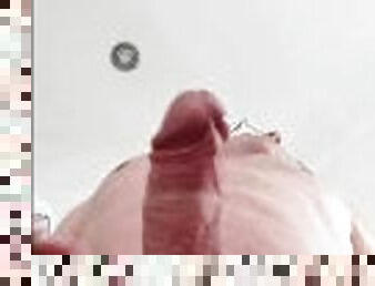 Fat cock from below cumming