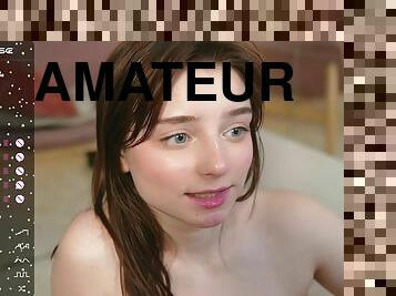 18yo Brunette Teen Camgirl - Amateur babe masturbating on webcam