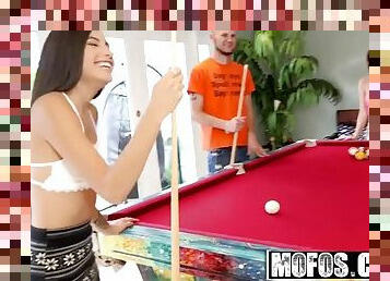 Mofos real slut party two babes play strip pool starring