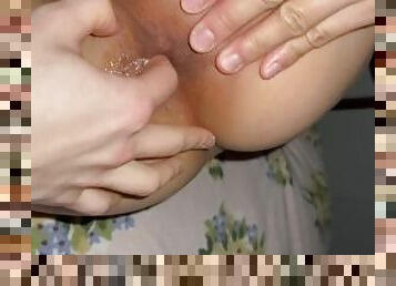 asiatisk, röv, masturbation, shemale, anal, tonåring, japansk, fingerknull, ladyboy, slyna