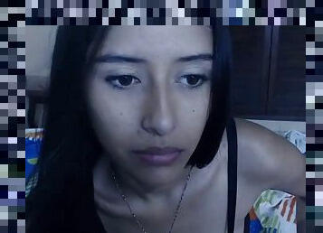 Naughty girl masturbates on webcam