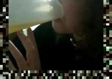 Swallowing my dom's piss for a whole day (3/6)