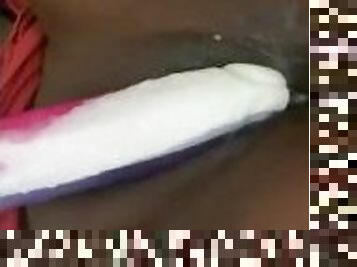 Tie dye dildo creamy pussy