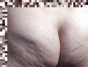 rumpe, store-pupper, fusk, onani, gammel, gravid, kone, amatør, milf, creampie