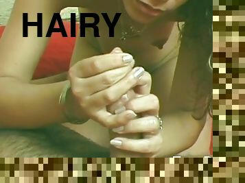 Brazilian Teen Girl with Hairy Pussy Fucks Doggystyle
