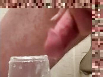 Cumshot in Hotel Bathroom