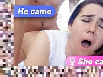 Amateur spanish couple make their first porn video  They both came ????