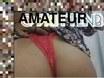 masturbation, amatör, latinska, ensam, brunett