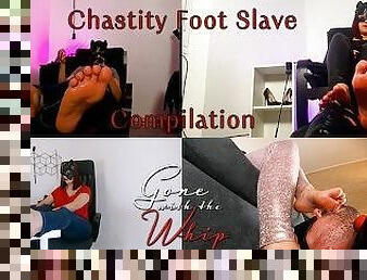 My Chastity Foot Slave Worships my Feet every day Compilation