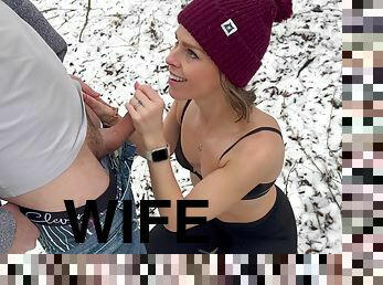 Wife Gets Huge Public Double Creampie In Snow Storm From Husband And Friend / Sloppy Seconds