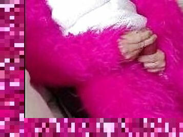 Hot Pink Furry bunny playing with his dick