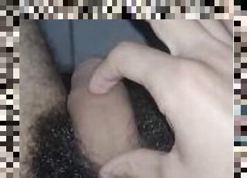 Pulling hairy from my cock