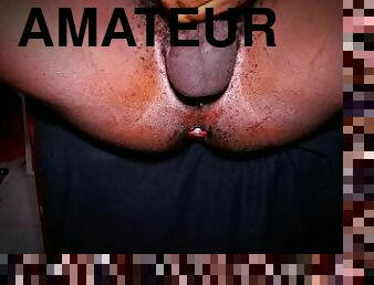 masturbation, amateur, anal, ejaculation-sur-le-corps, énorme-bite, black, ejaculation, bout-a-bout, bite, insertion