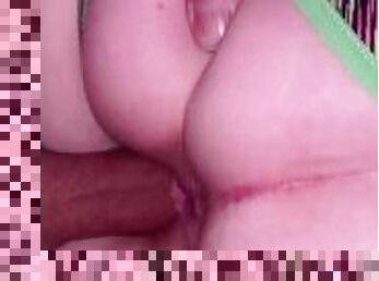 Holding my ass and pussy open while my husband fucks me????close up????