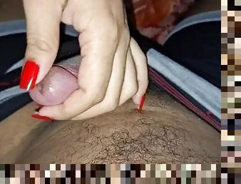 masturbation, latina, branlette, point-de-vue, horny, sœur, femme-dominatrice, bite