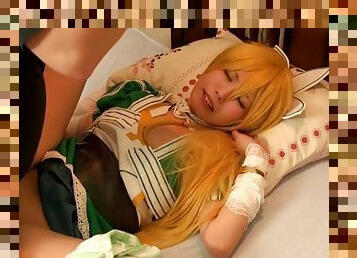 Japanese cosplay cutie pov as leafa in action