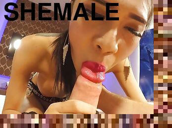 asiatisk, store-pupper, doggy, shemale, amatør, anal, blowjob, transeksuell, lubben, ladyboy