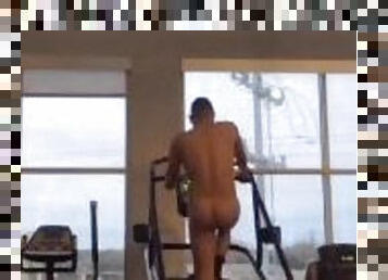 Public gym naked workout
