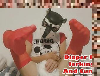 Diaper Puppy Jerking Off And Cumming On His Diaper