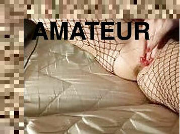 Naughty amateur masturbates watching porn