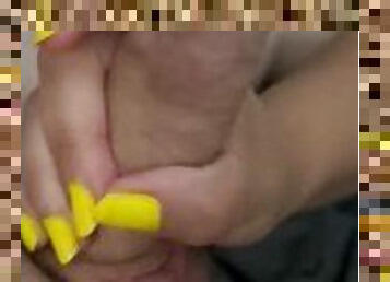 Those yellow nails look great around my cock
