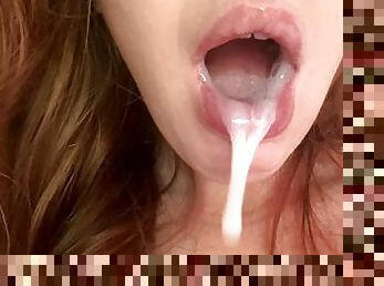 amatør, blowjob, cumshot, tenåring, hjemmelaget, par, rødhåret, pov, ung-18, cum