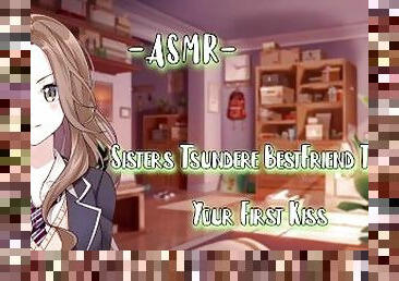 ASMR [EroticRP] Sisters Tsundere BestFriend Takes Your First Kiss [F4M/Binaural]