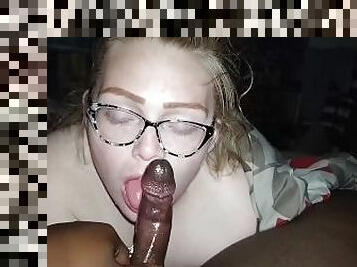 PAWG sucks Daddy until Oral Creampie