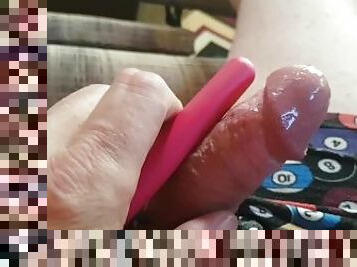 Self Edging With Pre Cum and a Toy Makes Me Shoot