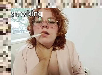 My boss catched me smoking at the office, so I had to suck his dick to not be fired