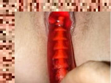 Playing with my wife’s pussy with dildo.