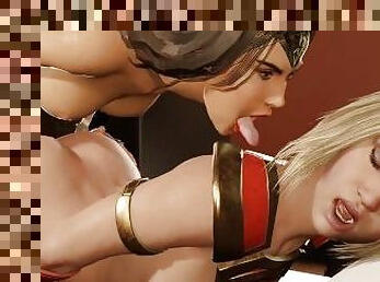 Lesbian Licking Wonder Woman & Supergirl - 3D Uncensored Cartoon Hentai