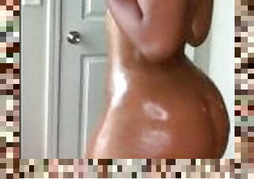 Hot Brunette Thick and CURVY Ebony Full Body oil