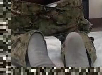 Military guy showing ass