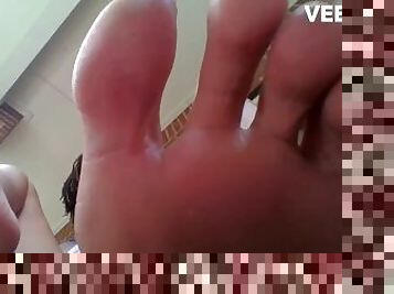 BBW FEET STOMP ON TINY SCOTCH TAPED TO GROUND