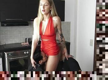 fitta-pussy, bdsm, blond, oral, fetisch, bondage, älskarinna, dominans, femdom, hårt