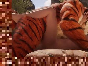 Big Tiger Cums Inside Twink Boy w/ Creampie (Furry Gay Sex)  Wild Life Furries