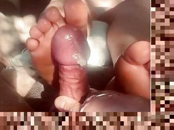 Sexy footjob Oiled feet