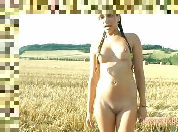 Gang in wheat field-Sheryl Riviera french bukkake