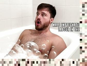 MALE IMPREGNATION FANTASY LABOUR IN THE BATH TUBE